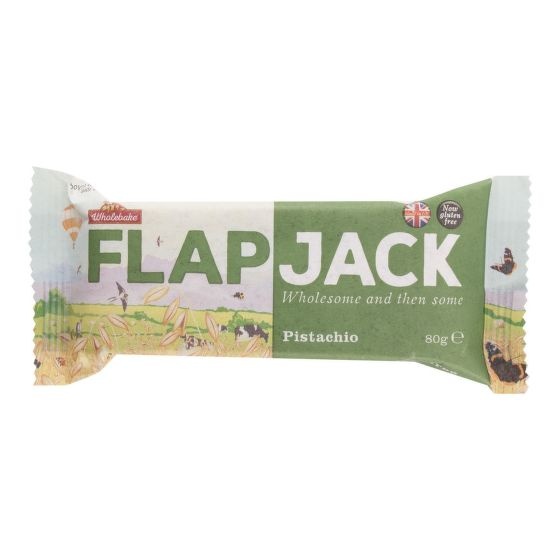 Flapjack ovesný bezlepkový pistácie 80 g WHOLEBAKE 